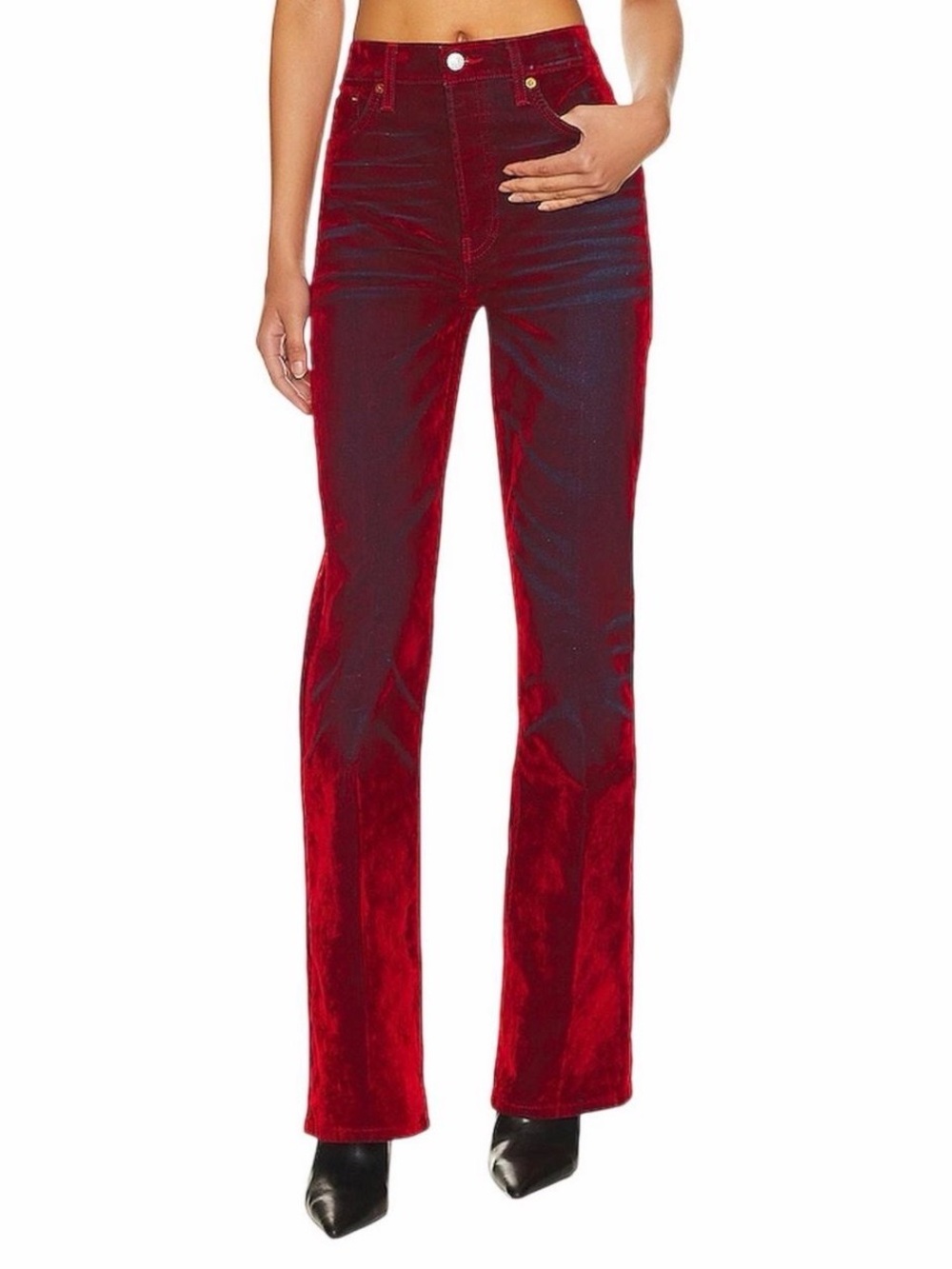 Re/Done Red Velvet Flare Jeans